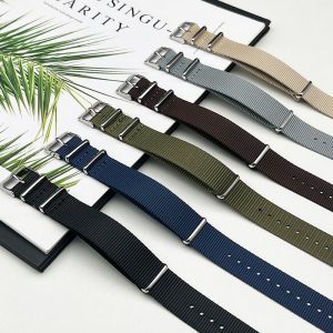 A NATO-style pure nylon watch strap