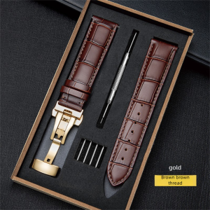 Bamboo Leather Belt With Pin Buckle/Butterfly Buckle Set